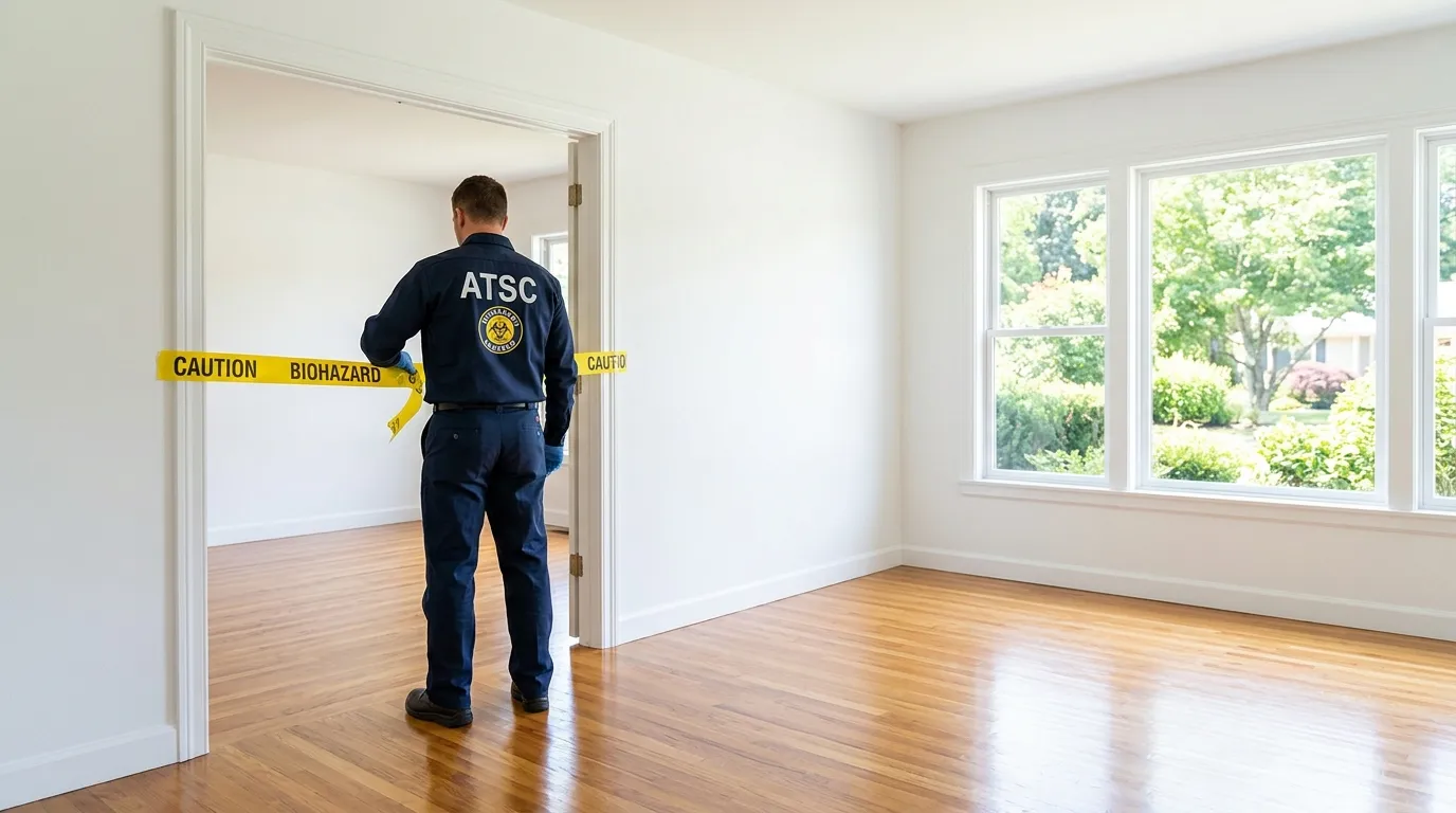 Certified biohazard cleanup crew performing Decomposition Cleanup in Anthem